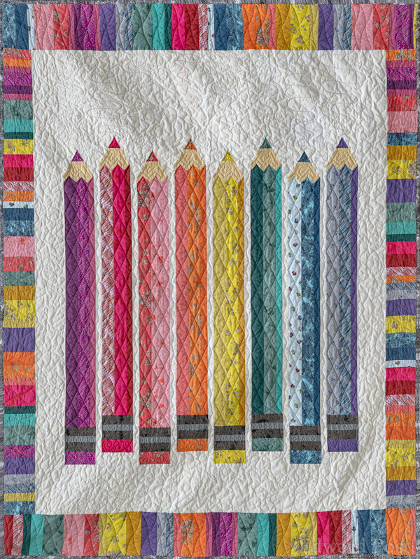 Barb P: The Fourth quilt is for the grandchild that is due the end of September and is twin size. I call it "The Wright Stuff" quilted by Char Koppenol of Allendale.